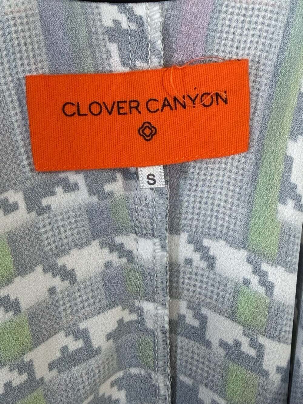 Clover Canyon Digital Houndstooth Plaid Lace Trim Camisole Top Size S - Picture 2 of 6